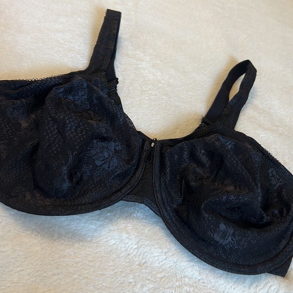 Wacoal Midnight Black Lace Bra Size 36DDD (F) - Picture 3 of 15